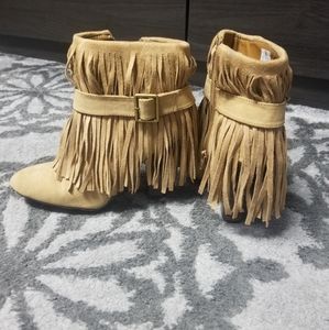 3 for $30 Suede fringe heeled bootie.